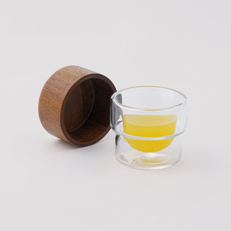 Dallaty طقم أكواب دلاتي قهوة، شفاف وخشبي - Image 1